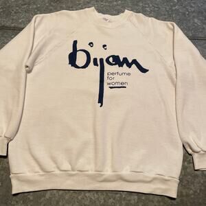 Vintage Bijan Perfume For Woman Raglan Crewneck Sweatshirt XL USA Jerzees Promo